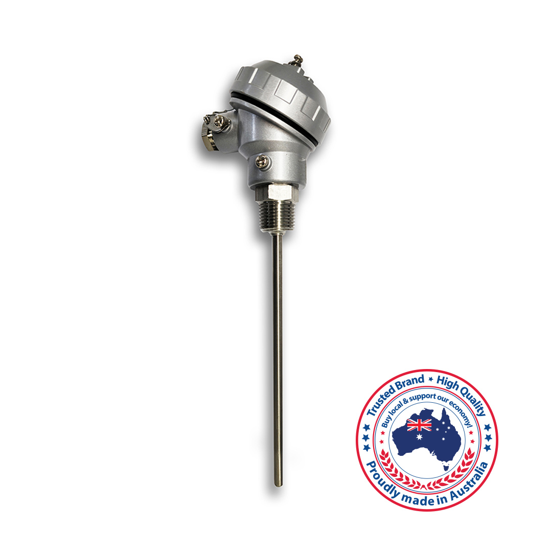 ECEFast TS-11P Style RTD’s – IP67 Small Alloy Head, 1/2" BSP Fitting, Stainless Steel Sheath